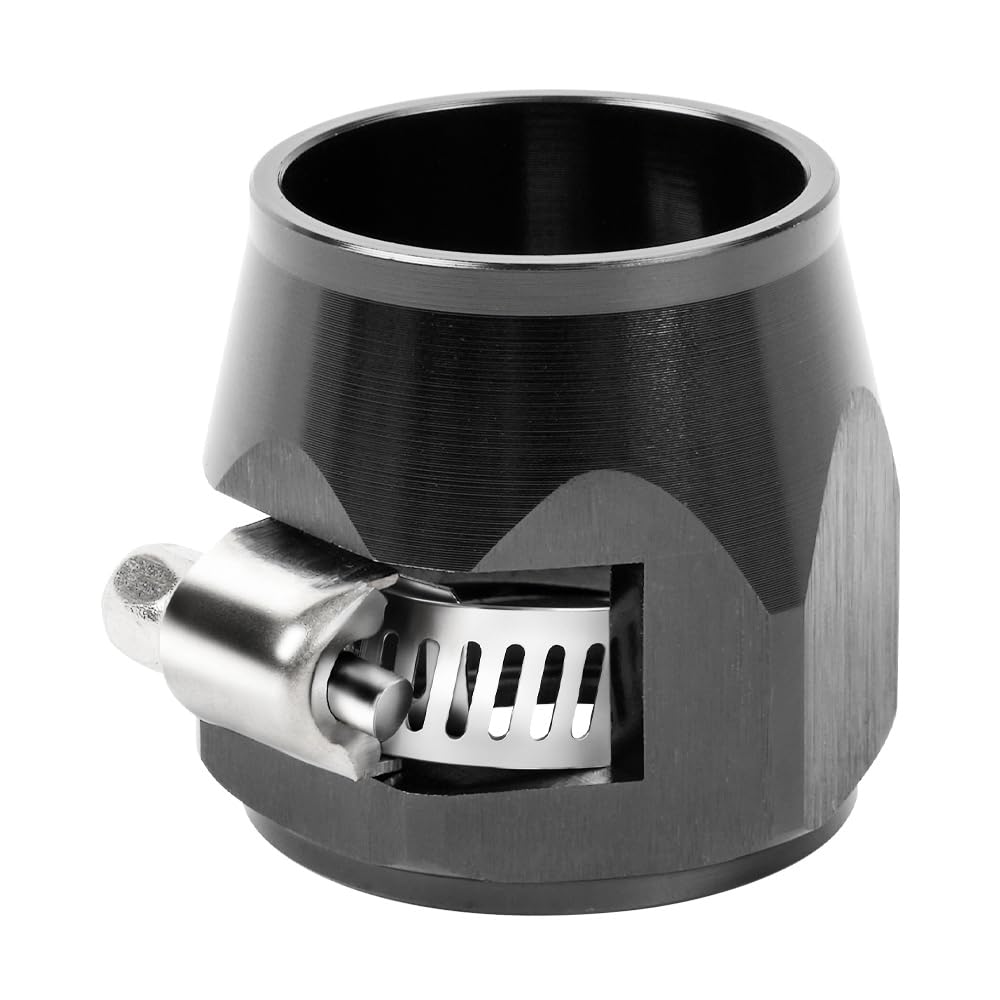 Aurorasters 4AN Flexible Rubber Hose Pipe Clamps 5PCS Hose Finisher Clamps Connector with Screw Band for 1/4 Fuel Line Aluminum