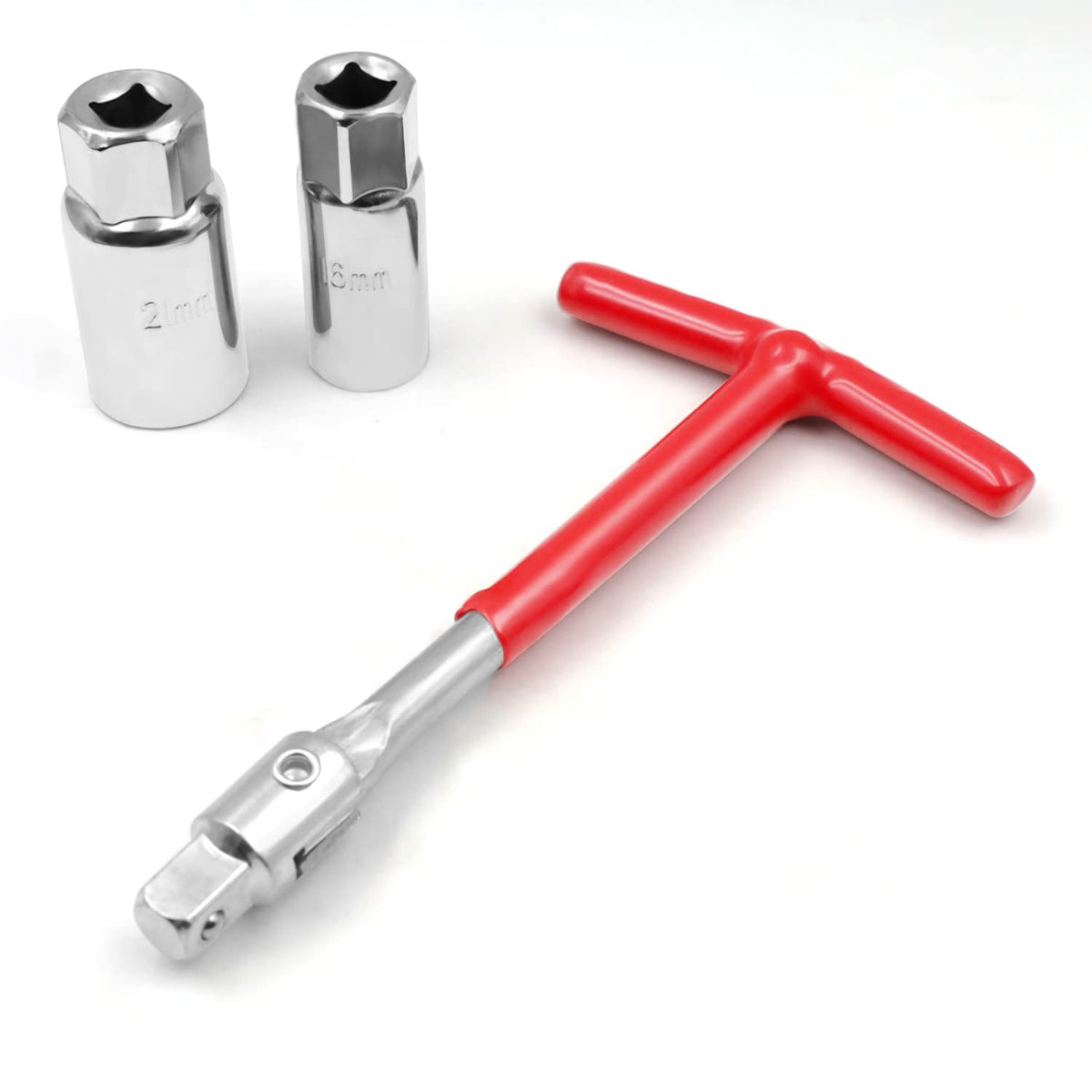 Holoras T-Handle Universal Joint Spark Plug Socket Wrench, 16Mm 21Mm Socket (Red)