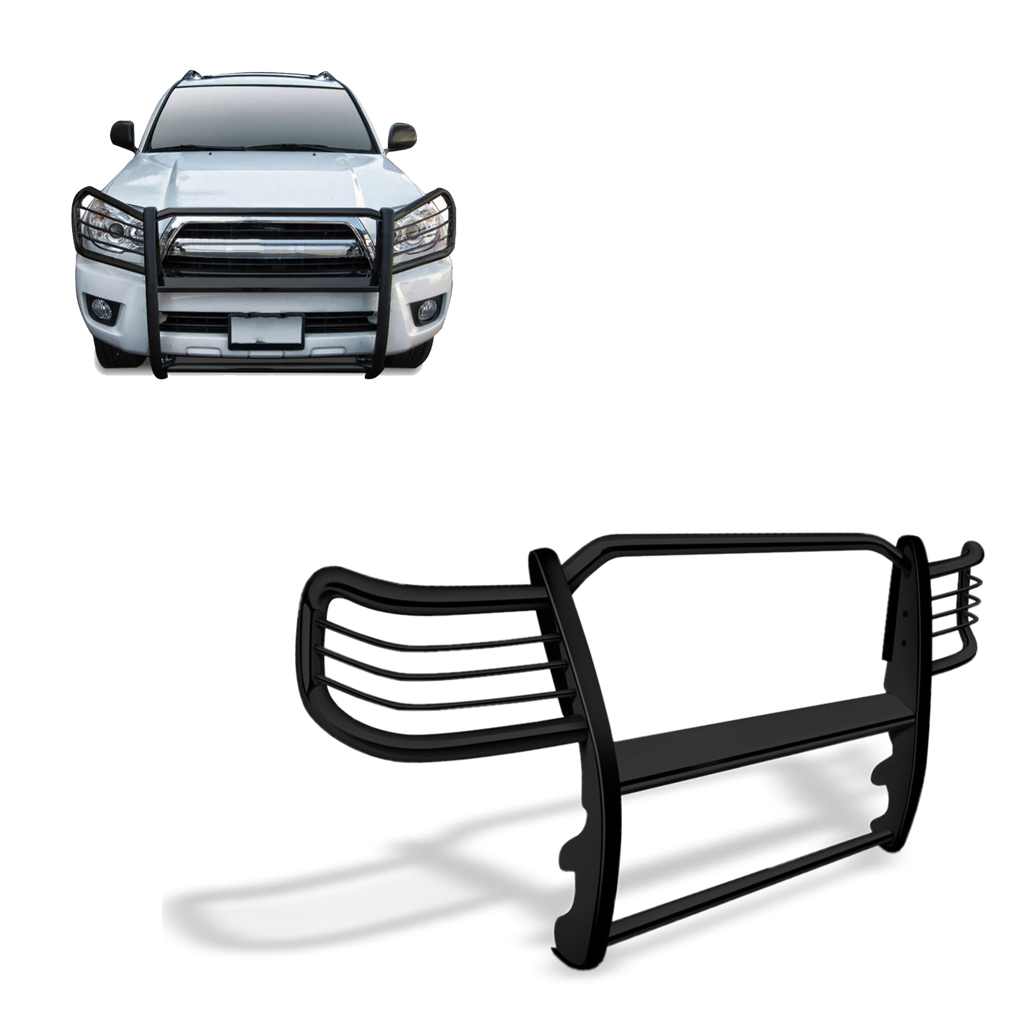 Black Horse Grille Brush Bumper Guard Modular Black Compatible With 2003-2009 Lexus Gx470|2003-2009 Toyota 4Runner-17Tu26Ma