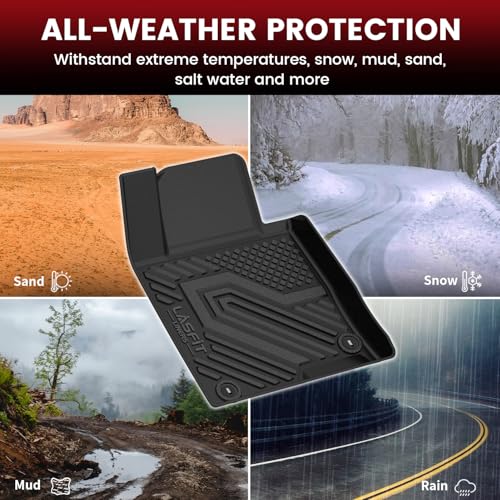 Lasfit Floor Mats & Cargo Mats For Kia Optima 2020 2019 2018 2017 2016 (Not Fit Hybrid/Phev), All Weather Tpe Custom Fit Floor L