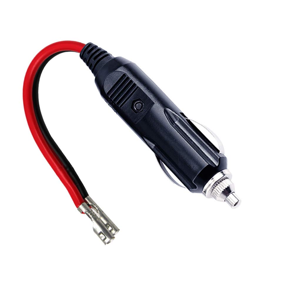 Kuncan Replacement Cigarette Lighter Plug - 12 Volt Male Cigar Plug With Leads Car Adapter Dc Battery Charger Connectors 12V Pow