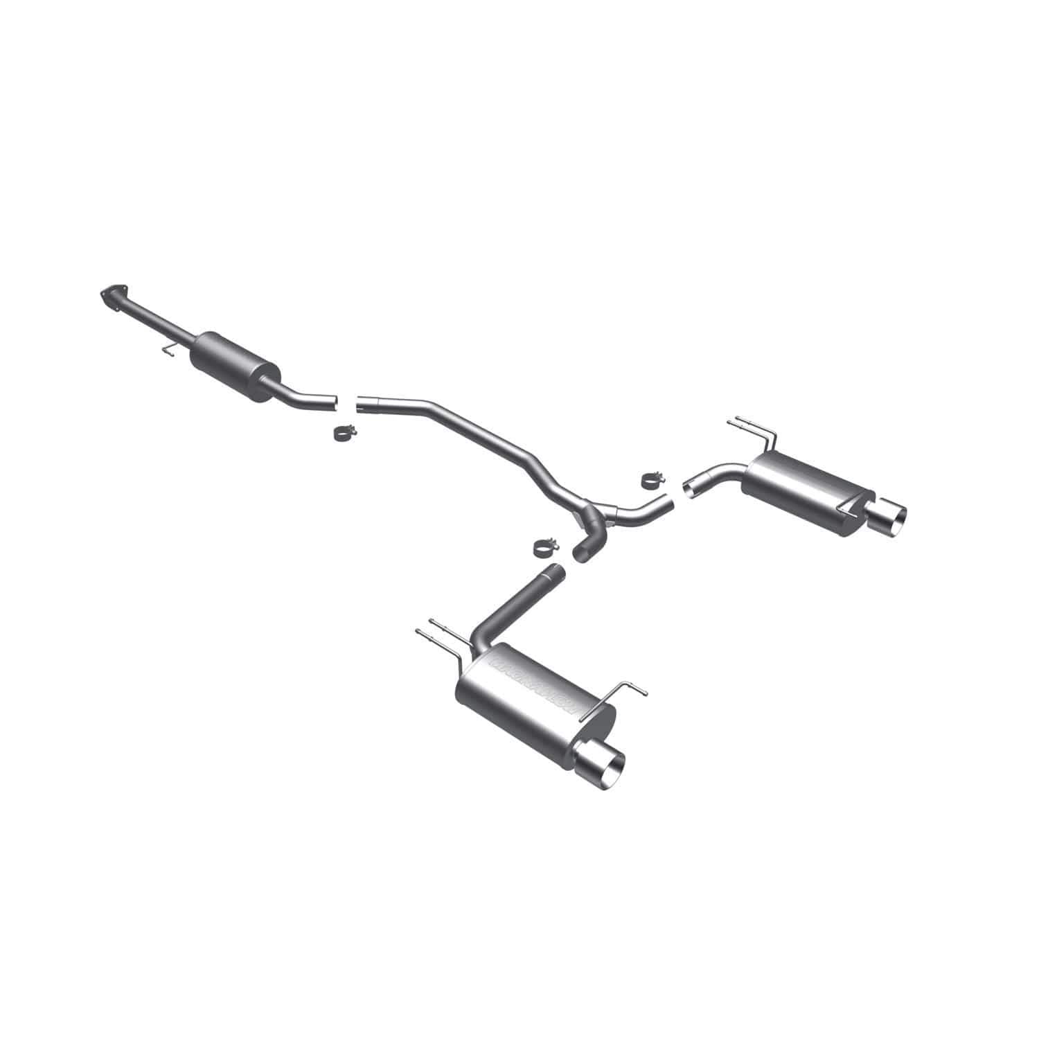 MagnaFlow Cat-Back Performance Exhaust System 16817 - Street Series, Stainless Steel 2.25in Main Piping, Dual Split Rear Exit, P