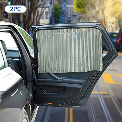 Zatooto Car Side Window Sun Shade - 2 Pcs Grey Magnetic Privacy Sunshades - Curtain Keeps Cooler Screen For Baby Sleeping