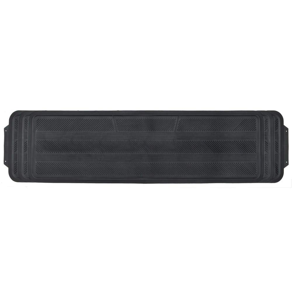 Motor Trend Rear Seat Runner, Rubber Floor Mat Liner for 2nd or 3rd Row Car SUV Van, Durable Heavy Duty Polymerized Latex Full Interior Protection Black