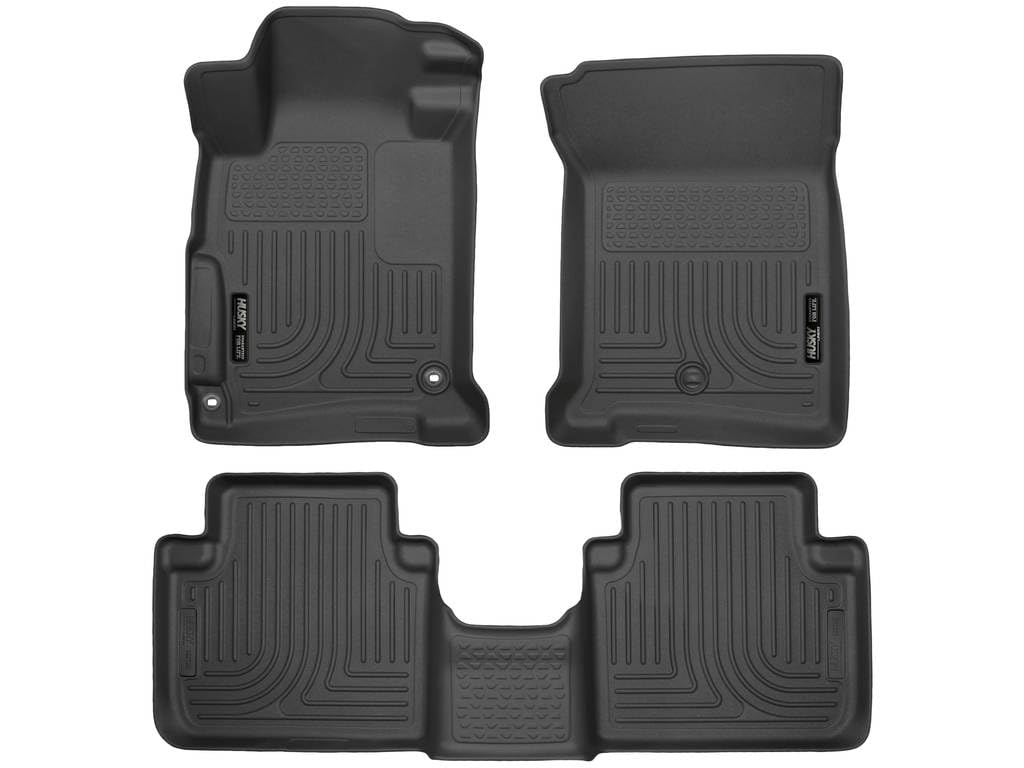 Husky Liners Weatherbeater Floor Mats | Fits 2013 - 2017 Honda Accord Sedan | Front & 2Nd Row, 3-Pc Black - 98481