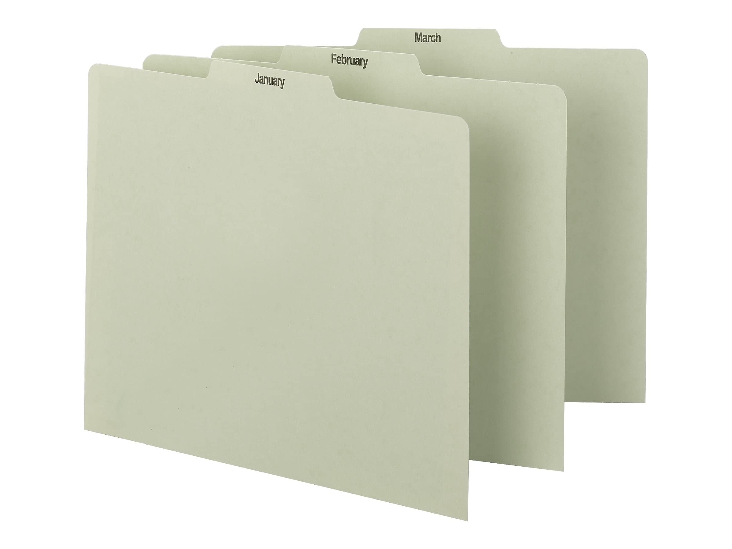 Smead 50365 Recycled Top Tab File Guides Monthly 1/3 Tab Pressboard Letter 12/Set