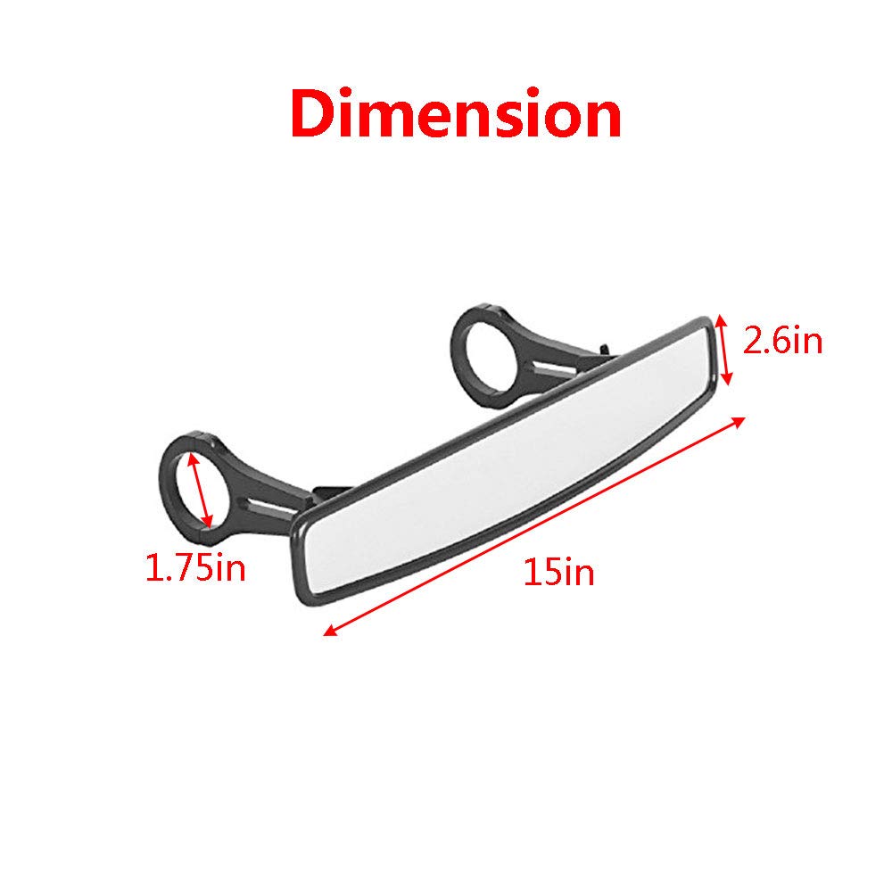 Utv 15    Rear View Mirror Convex Mirror With 1.75    Clamp Replacement For Polaris Rzr Ranger 800 Xp 1000 Turb Rhino Yxz Arctic