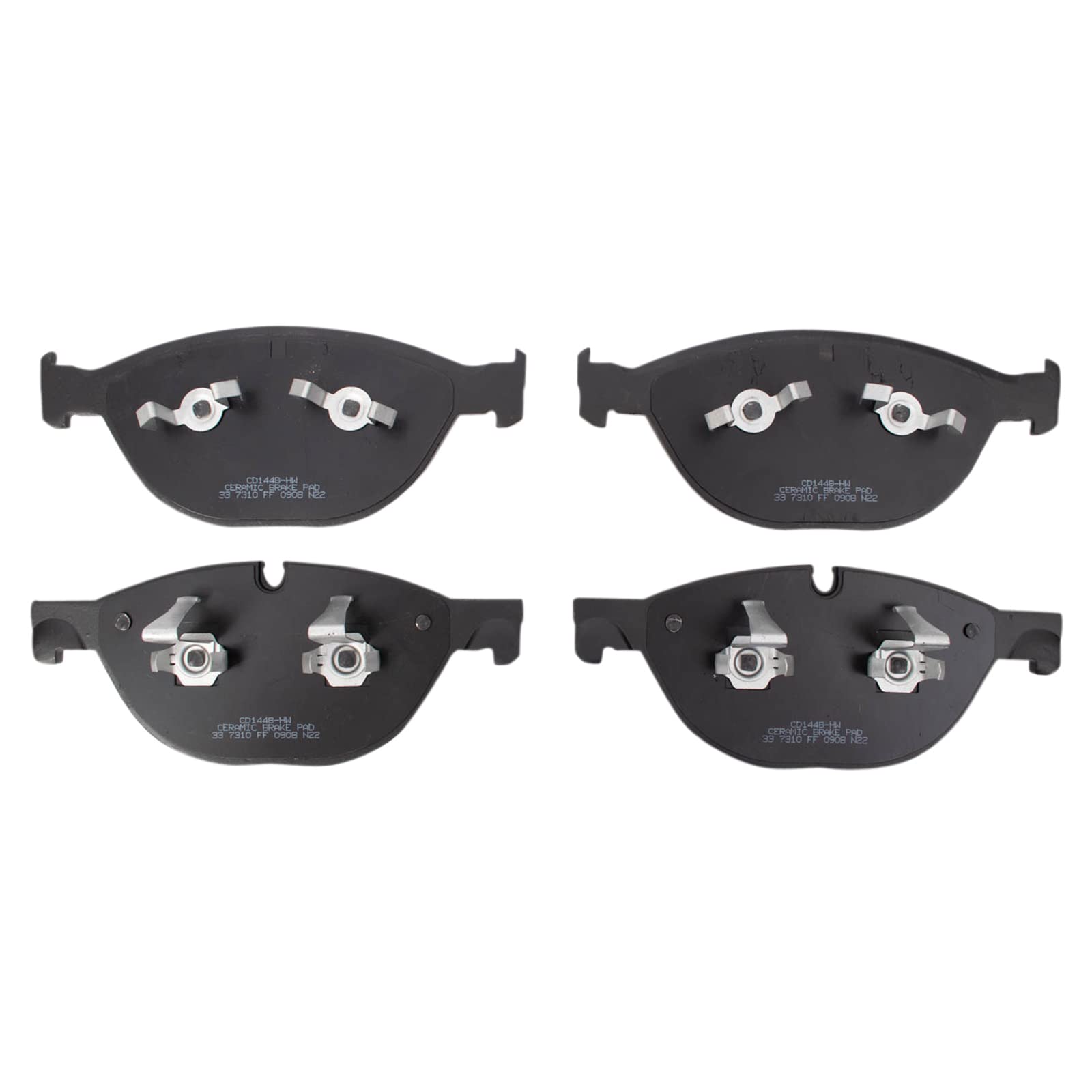 TRQ Front Brake Pads Ceramic Compatible with 2014-2017 Jaguar F-Type 2010-2015 XF XFR 2013-2015 XFR-S 2010-2019 XJ XJR 2018-2019