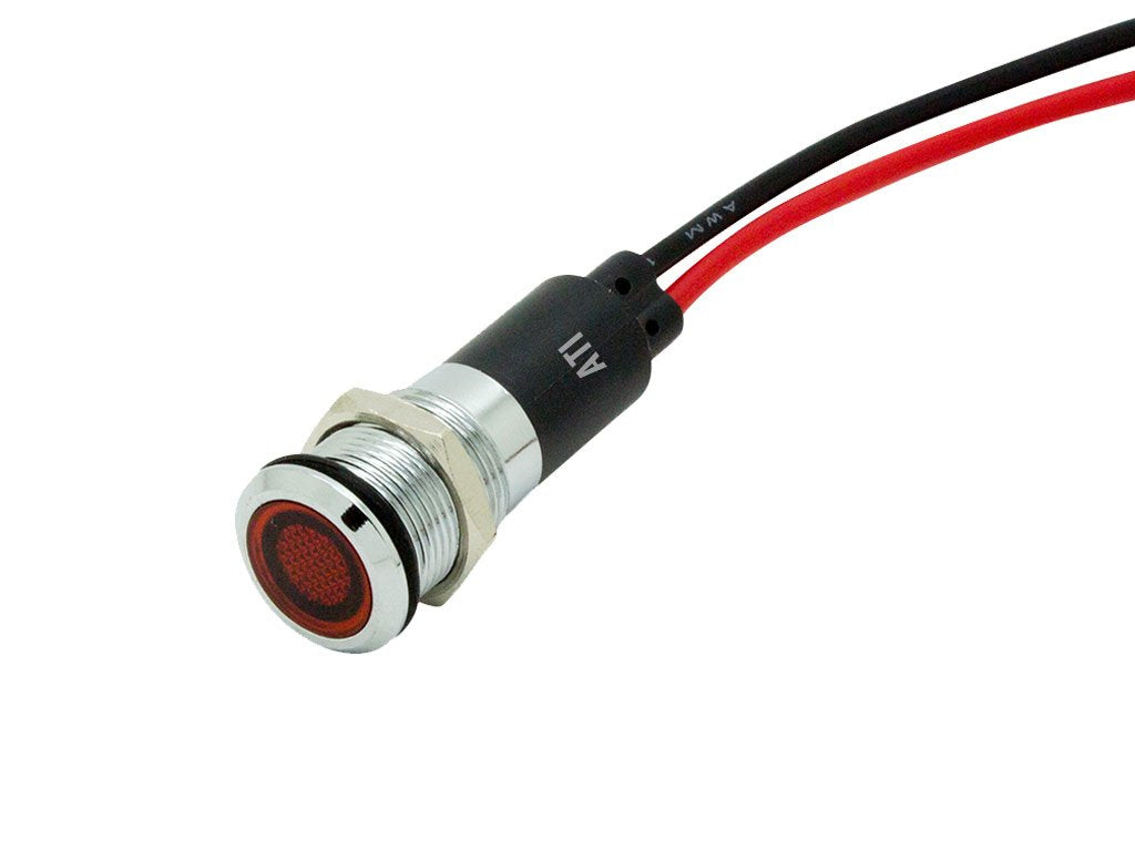 Alpinetech PL12M 12mm 1/2 120V AC LED Metal Signal Indicator Pilot Dash Light (Red)