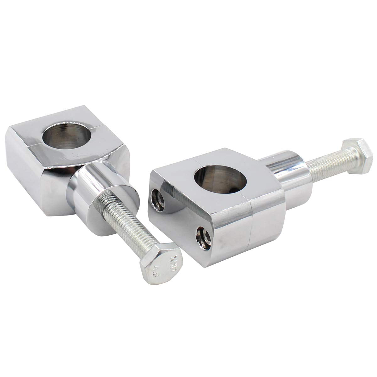 Applianpar Chrome Motorcycle 1 Inch Handlebar Risers Round Bar Mount Clamp For Honda For Kawasaki For Suzuki For Yamaha Sliver P