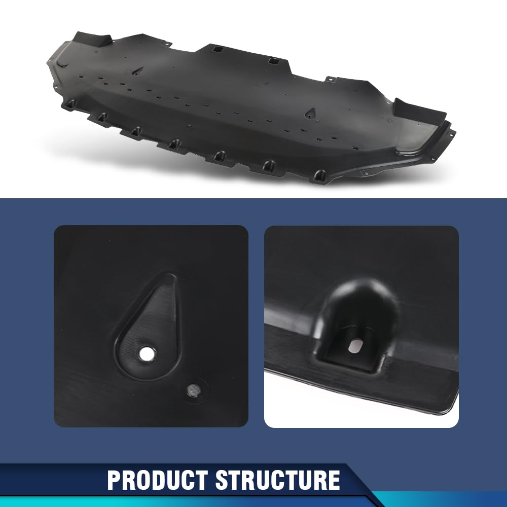 PIT66 Engine Splash Shields Front Compatible with Ford Mustang EcoBoost GT Premium 2018-2022 JR3Z17626A, FO1228164