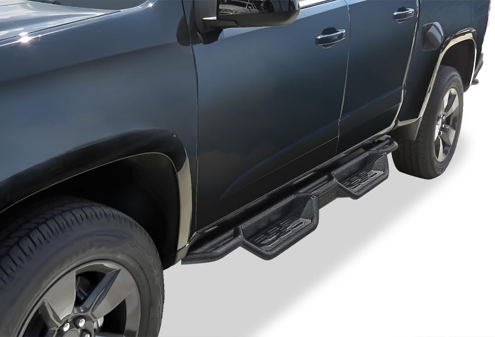 Aps Black 6 Inches Tubular Drop Down Style Side Bars Running Boards Compatible With Chevy Colorado Gmc Canyon 2015-2024 Crew Cab