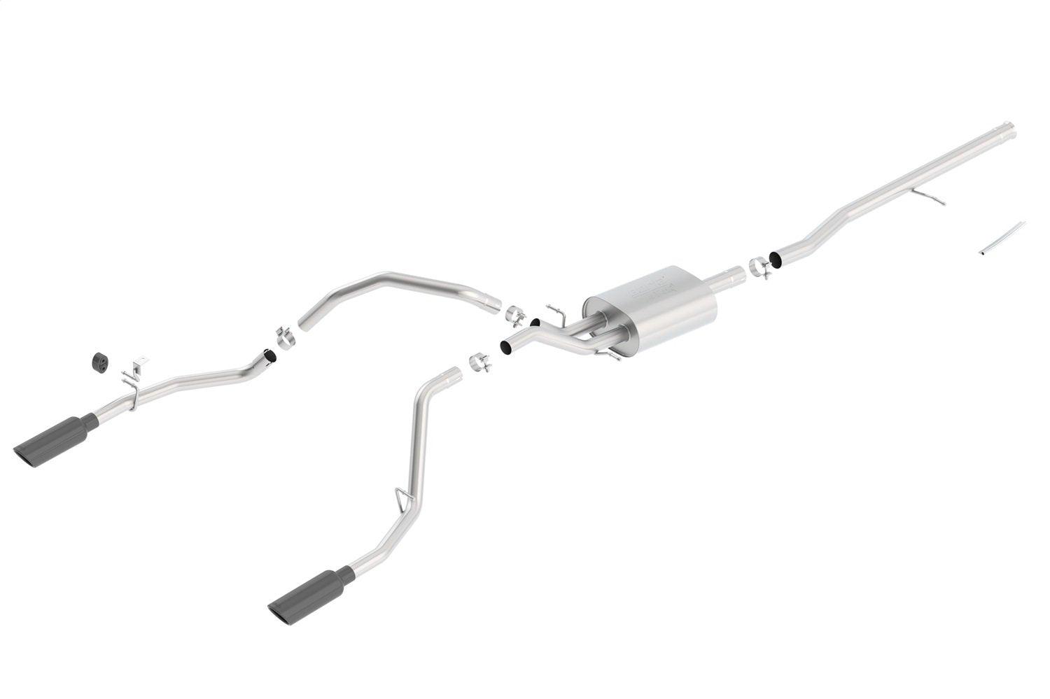 Borla 140537Bc Cat-Back Perf. Exh. Sys. For '14-'18 Chevrolet Silverado 1500/ Gmc Sierra 1500/ '19 Silverado & Sierra 1500 Ld Only V8 Atak Dual Split Rear Exit 4 Rnd. Black Chrome Tips