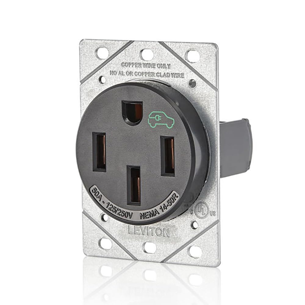 Leviton 1450R 50 Amp EV Charging Receptacle/Outlet, Heavy Duty