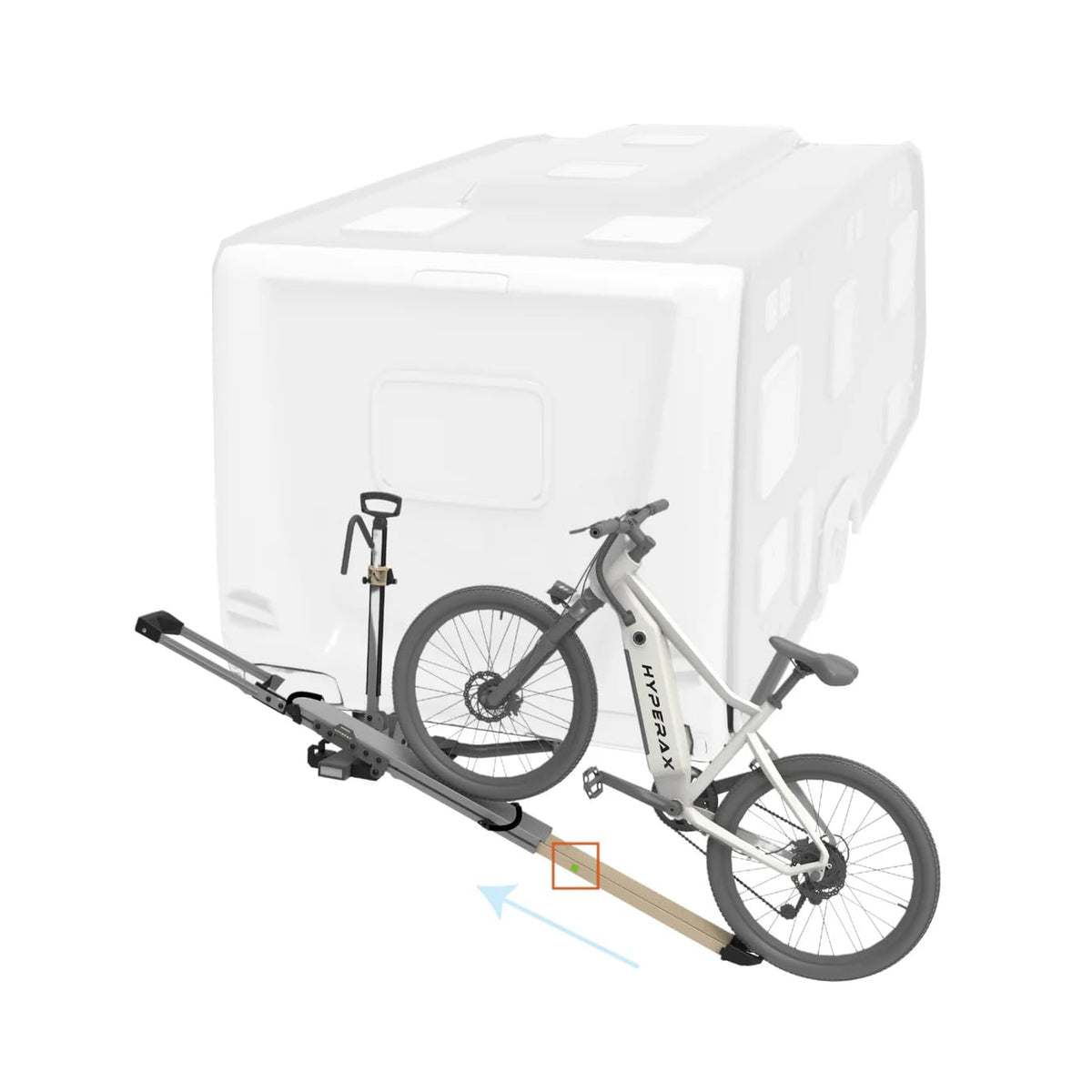 Hyperax Patented Lift Assisted Volt Lift 1X Rv Rated Hitch Mounted 2 E Bike Rack Carrier Up To 1X 80Lbs Ebikes With Up To 5'' Fa