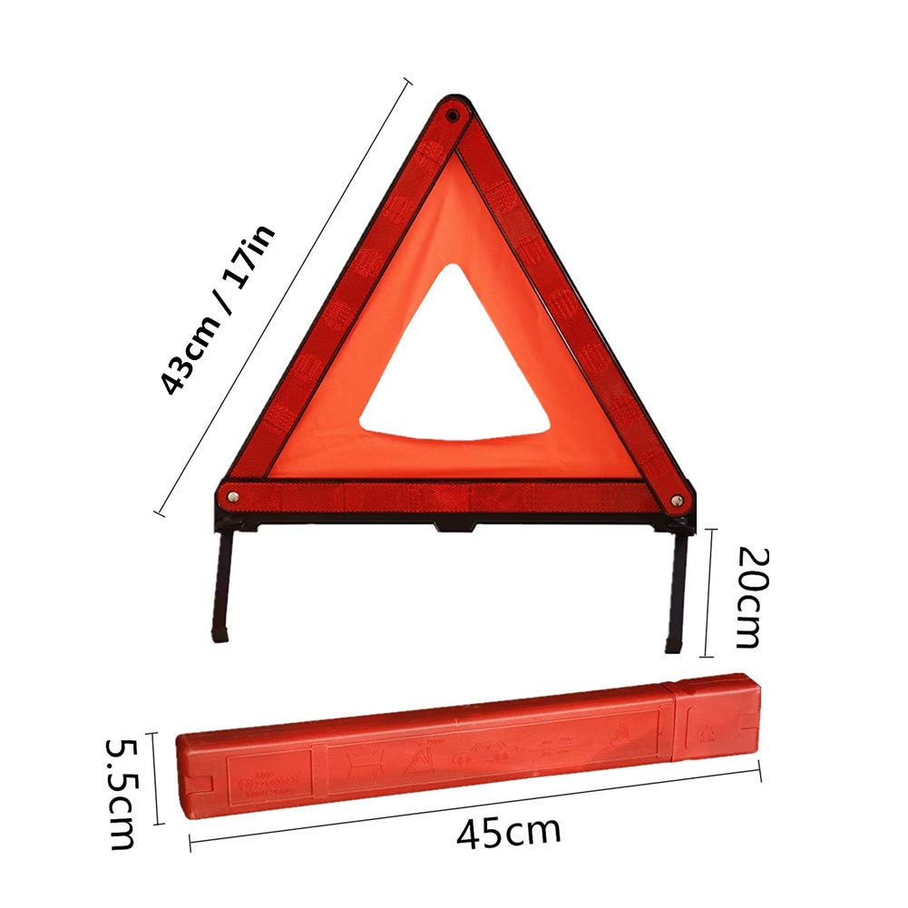 Beetoo Reflective Triple Triangle Car Warning Sign, Foldable Emergency Warning Triangles Breakdown Board, Safety Roadside Hazard