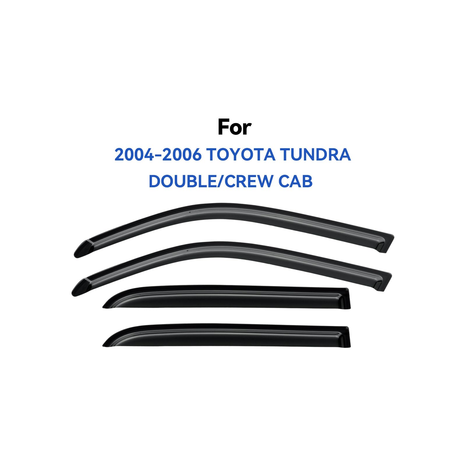 Window Visors Rain Guards for 2004 2005 2006 Toyota Tundra Double Cab, Out-Channel Window Vent Wind Deflectors Visors Shades for