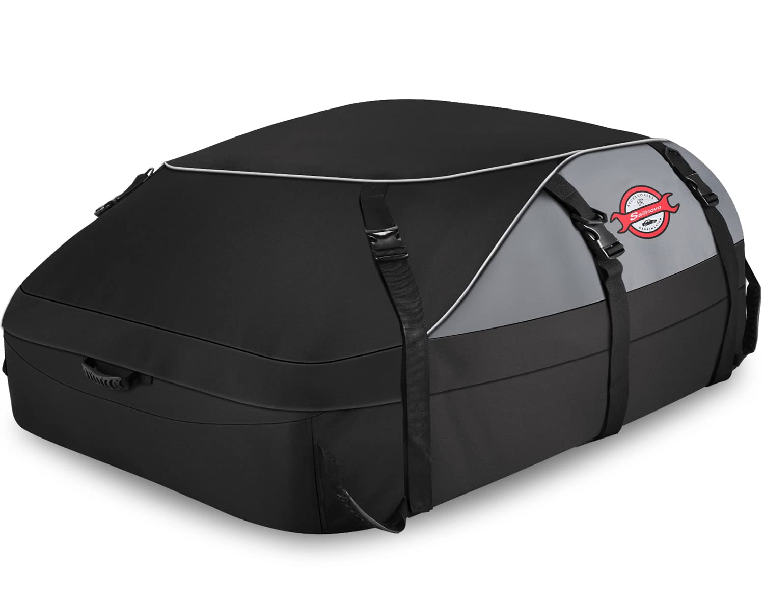 Car Rooftop Cargo Carrier Roof Bag, 20 Cubic Feet Waterproof Roof Top Cargo Carrier For All Cars With Without Luggage Rack, Vehi