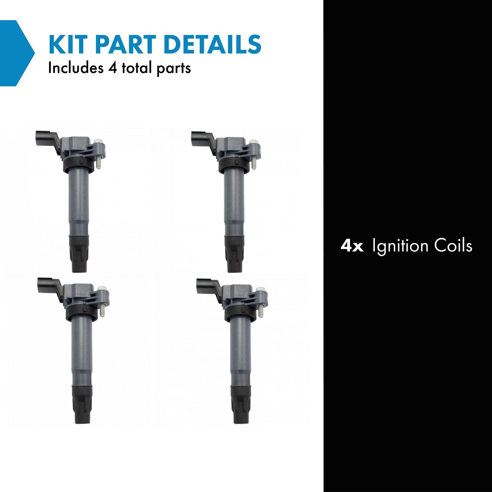 Trq Ignition Coil Set Compatible With 2013-2015 Chevrolet Spark