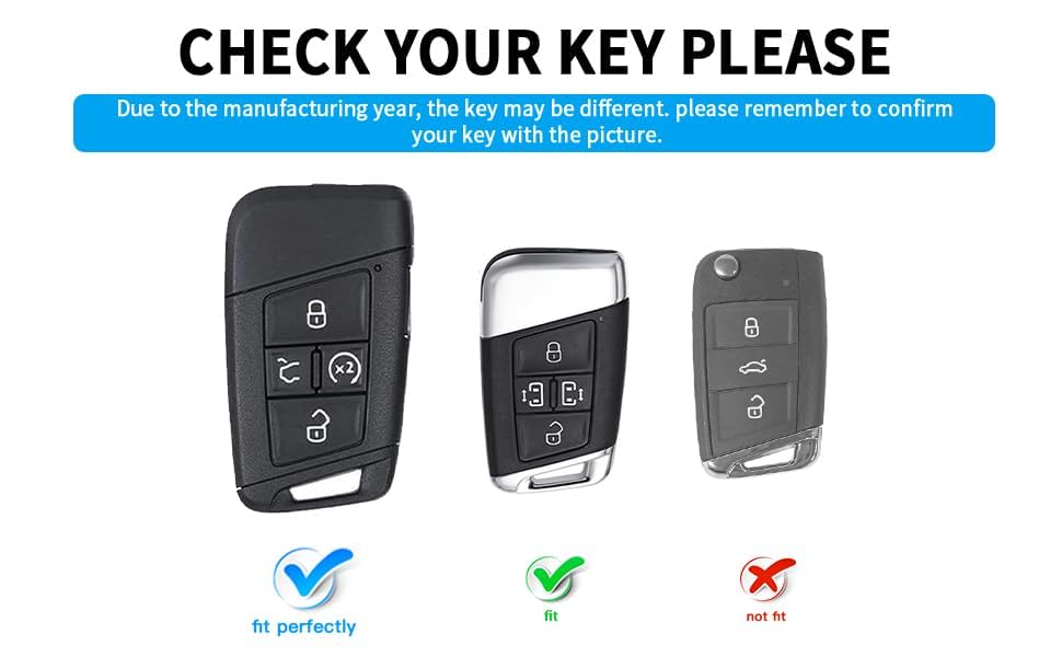 MILD EAST for Volkswagen Key Fob Cover with Keychain, Soft TPU Car Key Shell Case Holder for Atlas Golf Alltrack Atlas Jetta Pas