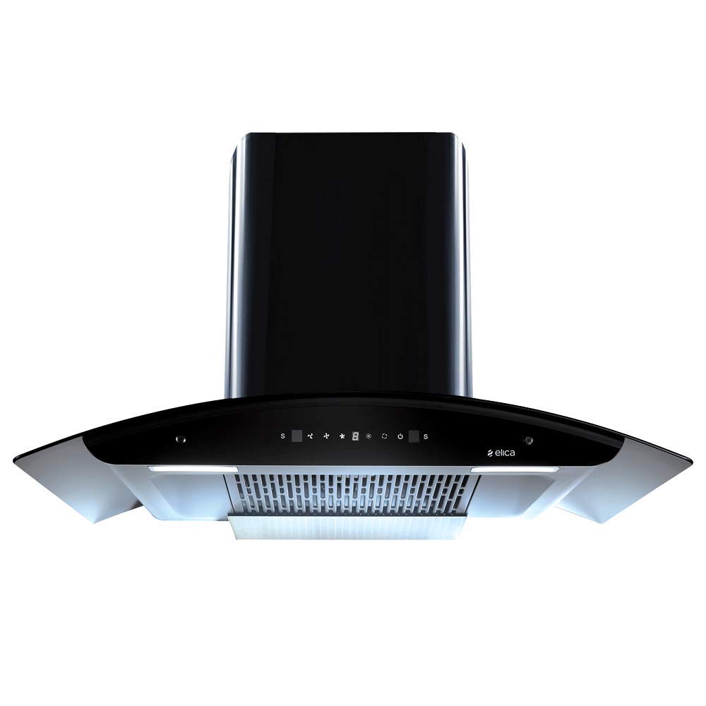 Elica 90 Cm 1425 M3/Hr Filterless Autoclean Kitchen Chimney With Free Installation Kit (Wd Tfl Hac 90 Ms Nero, Touch + Motion Se