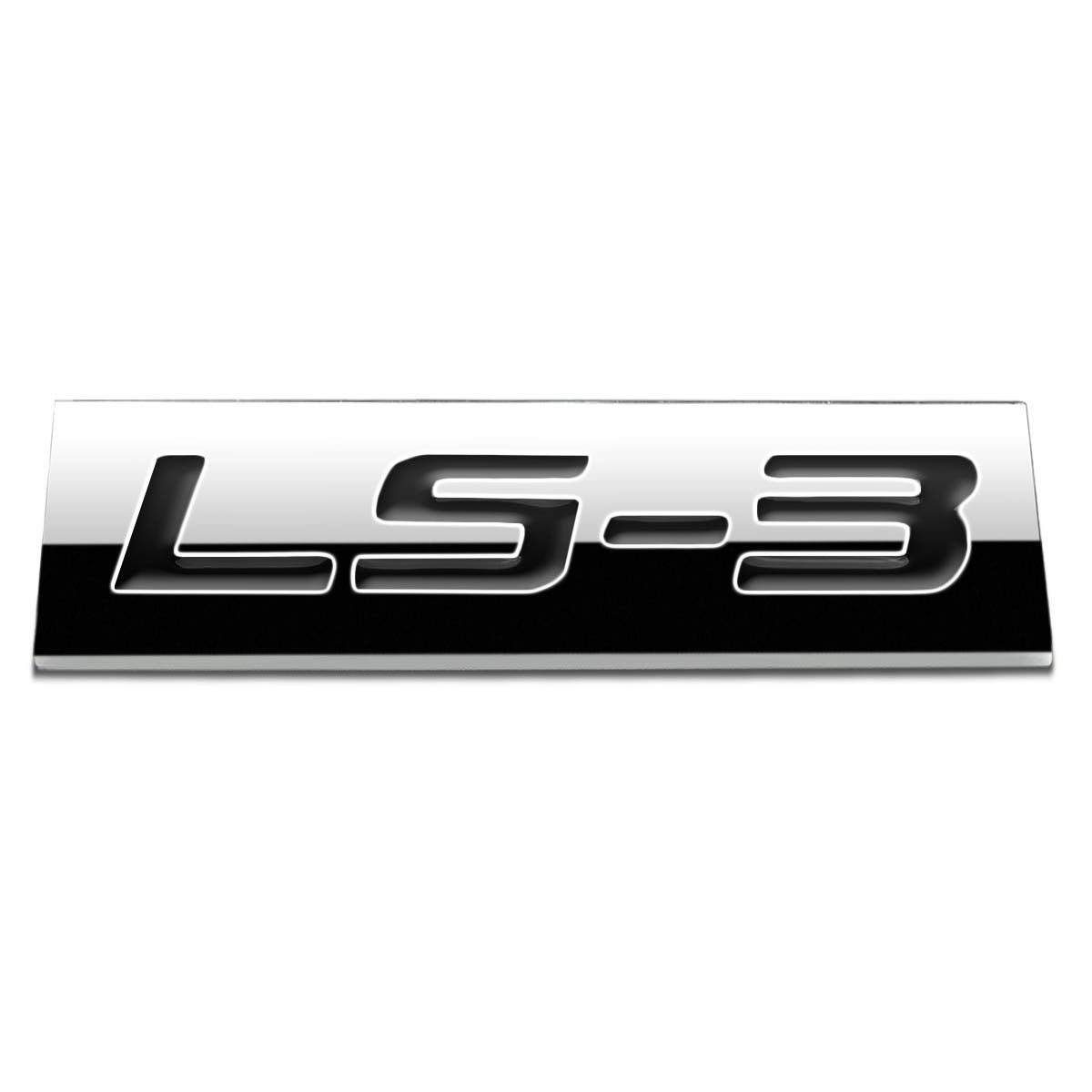 Auto Dynasty Chrome Finish Metal Emblem Ls3 Badge (Black Letter)