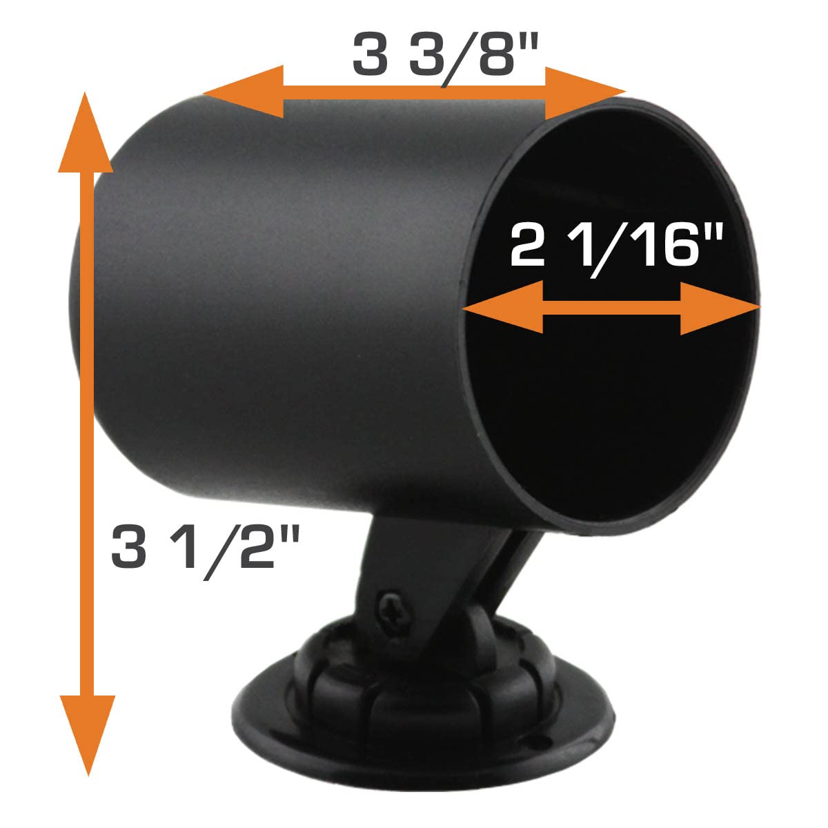 GlowShift Universal Black Single Gauge Swivel Dashboard Pod - Fits Any Make/Model - Swivels 360 Degrees - ABS Plastic - Mounts (