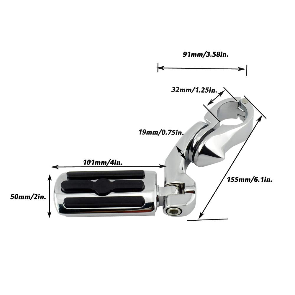 Motorcycle 1.25' 32Mm Highway Footpegs Highway Pegs Foot Peg For Softail Sportster Electra Road Glide Road King Street Glide