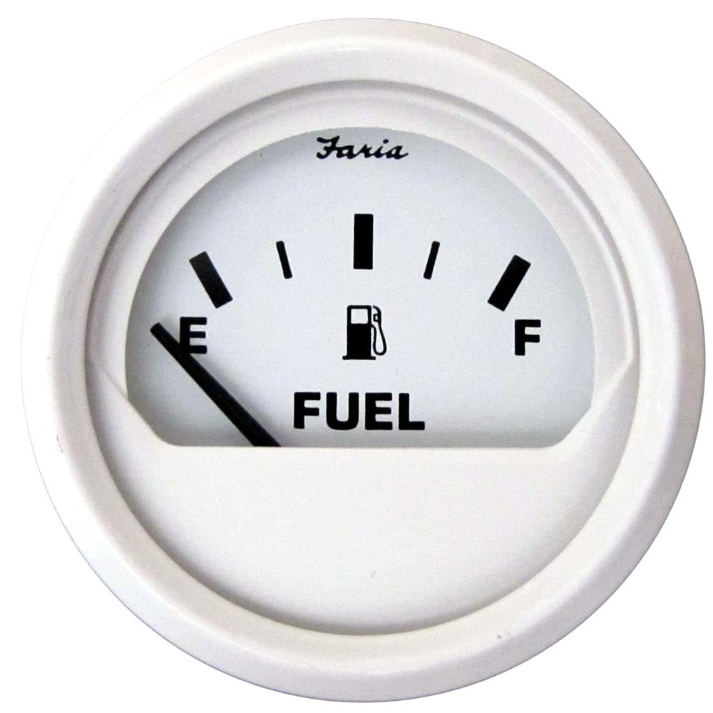 Faria Beede Instruments Faria Dress White 2'' Fuel Level Gauge (E-1/2-F)