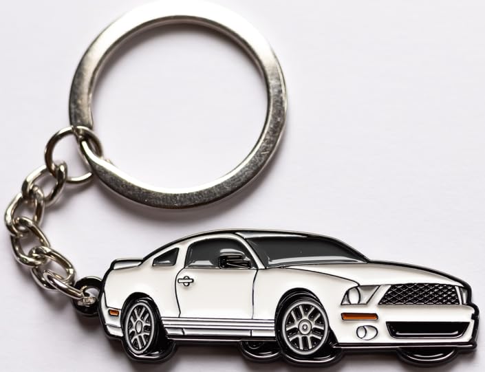 Whitaker World LLC 05-09 mustang keychain (Performance White)