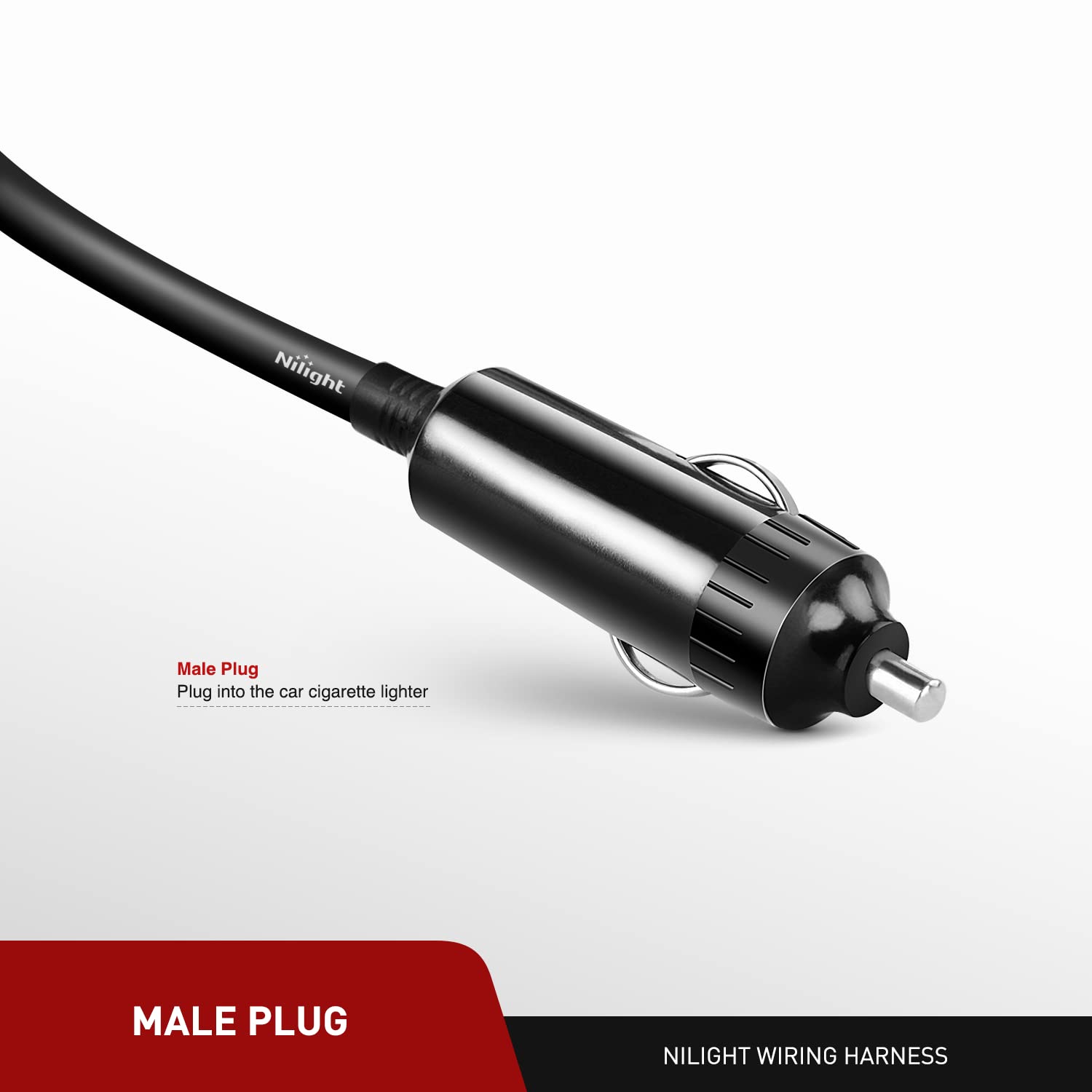 Nilight Ni-Wa-01C Cigarette Lighter Extension Cord Cable Heavy Duty 14Ft 12V/24V Car Charger With Cigarette Lighter Socket