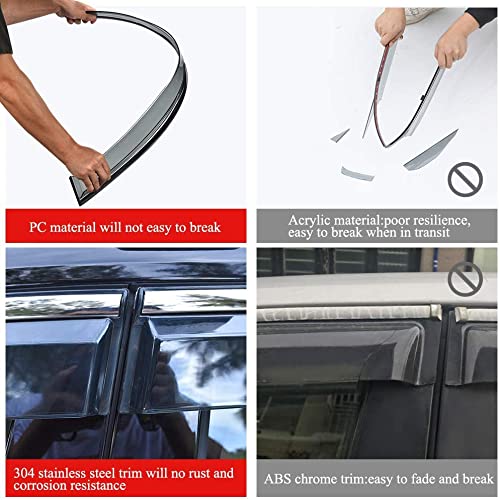 Vesul Compatible With Ford Ranger 2024 2025 Supercrew [Oem Style] Rain Guard Window Visor Window Wind Deflector Shield Cover Ven