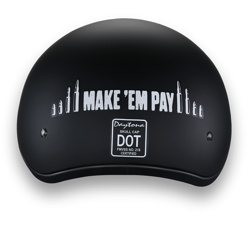 Daytona Helmets Half Skull Cap Motorcycle Helmet – DOT Approved, Medium, Hi-Gloss Black, Model D6-MP-M