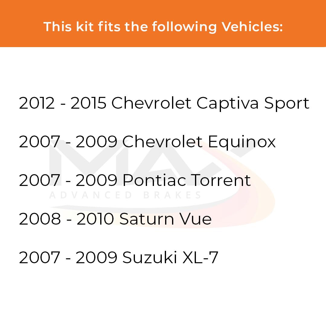 Max Advanced Brakes Rear Brake Kit Compatible With 2012 2013 2014 2015 Chevy Captiva Sport Equinox Replacement Premium Oe Disc B