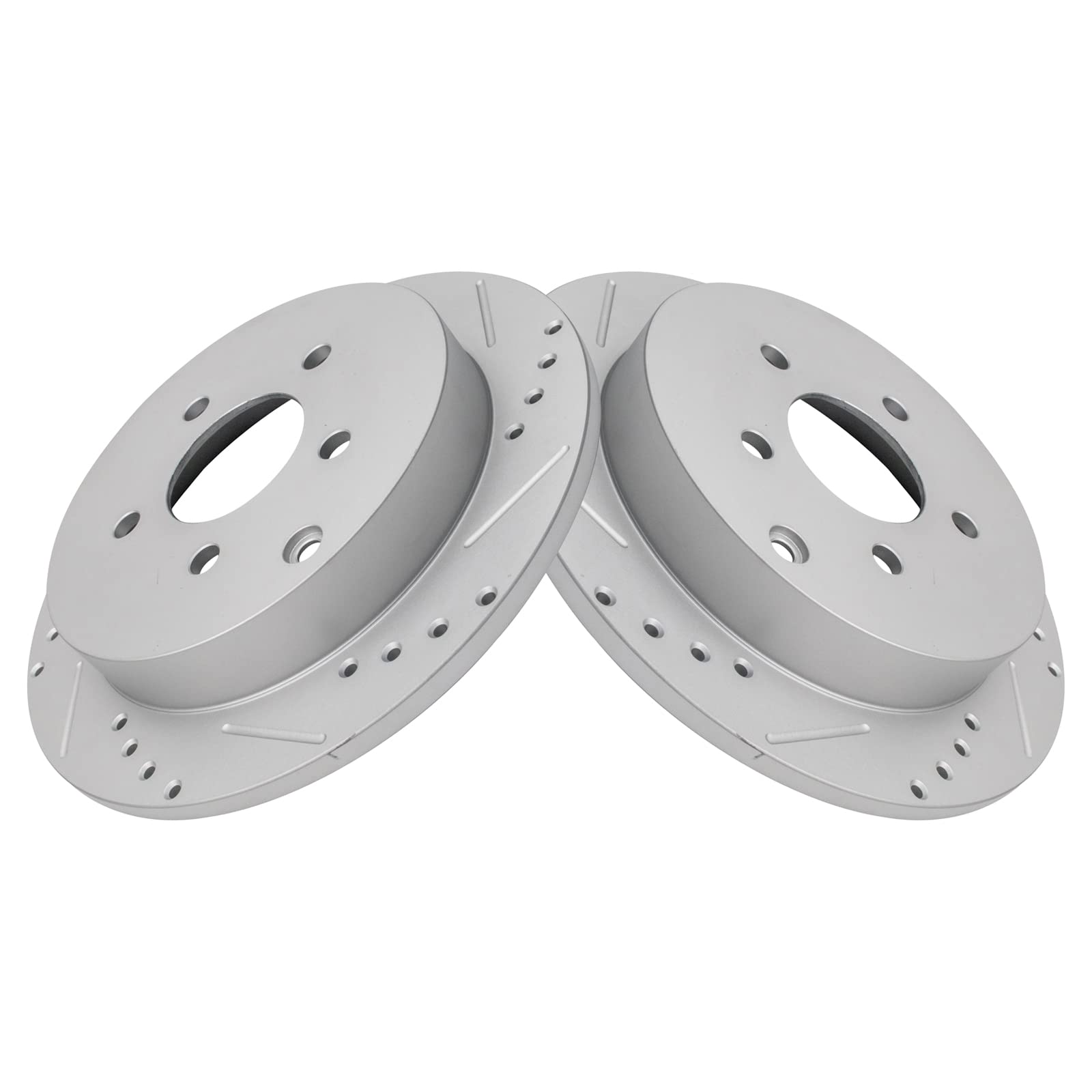Trq Performance Rear Drilled Slotted Coated Brake Rotor Set For Gm New