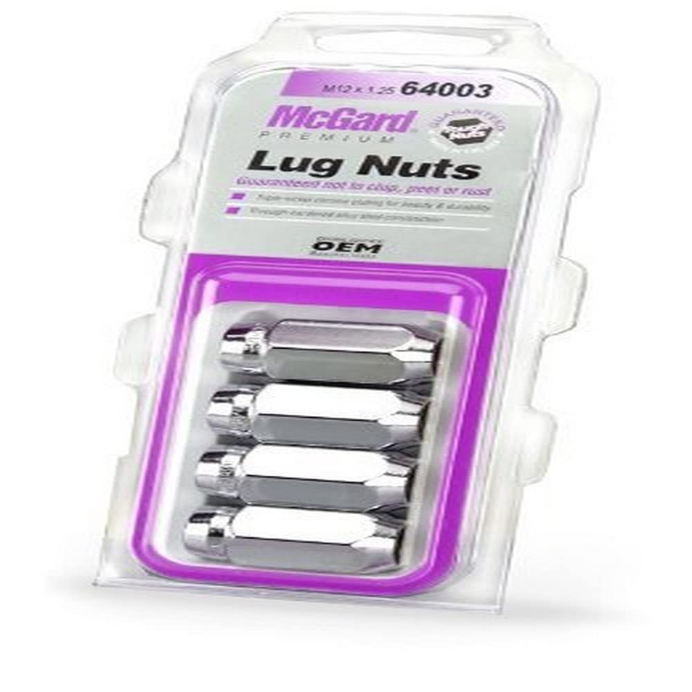 MCGARD 64003 Chrome Cone Seat Style Lug Nuts (M12 x 1.25 Thread Size) - Set of 4