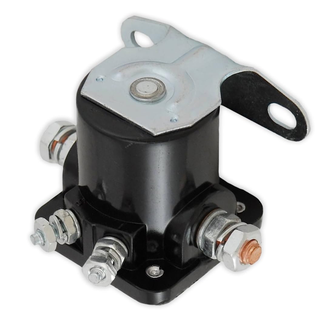 New 12V Starter Solenoid Compatible With 1978-92 OMC, 1970-77 Mercruiser, 1975-85 Pleasurecraft, 4-Terminal SAE Threads 984628 9