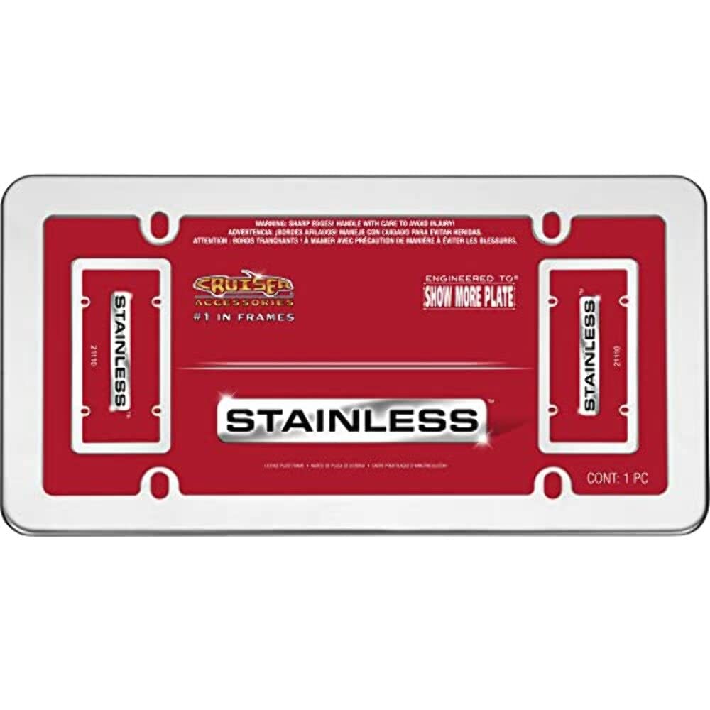 Cruiser Accessories 21110 Stainless License Plate Frame, Stainless Steel