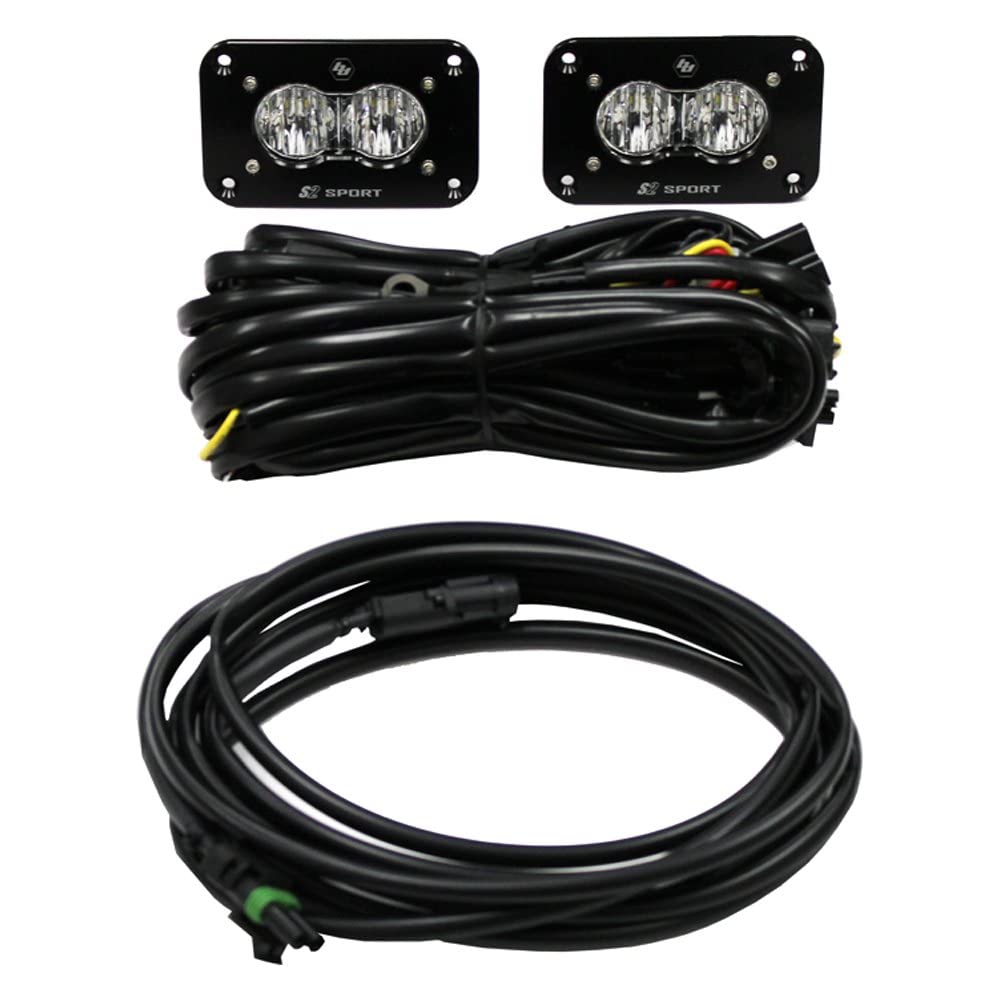 Baja Designs Led Work Light Clear Lens Wide Cornering Pattern Flush Mount Kit S2 Sport