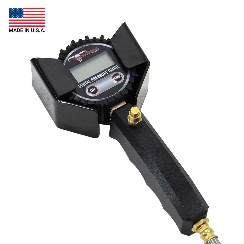 Pit Posse 461BK Air Gauge Holder Pouch Car Enclosed Trailer Garage Shop - Made in USA - Aluminum Tire Meter Air Pressure Gage St