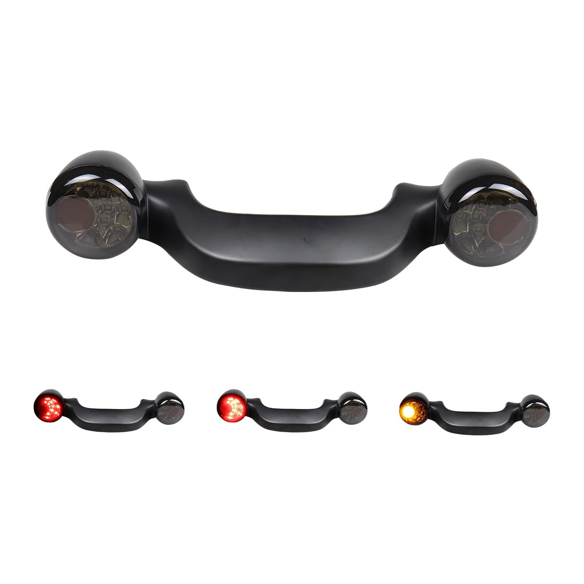 MotoParAcc Rear Bullet LED Turn Signals Light Bar Integrated Turn Signals Motorcycle Brake Tail Lights Compatible with Harley To