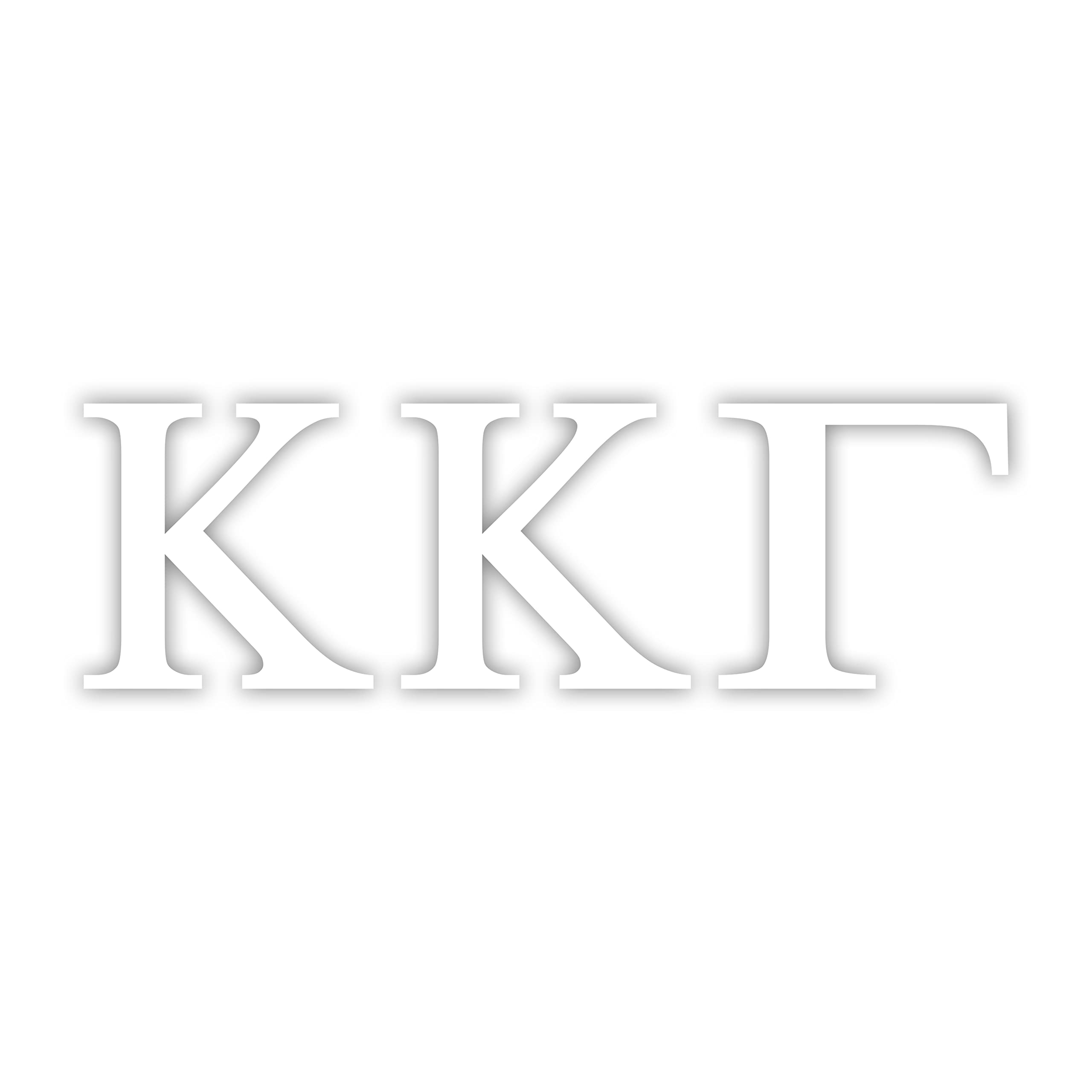 Pro-Graphx Kappa Kappa Gamma Greek Sorority Sticker Decal, 2.5 Inches Tall, White