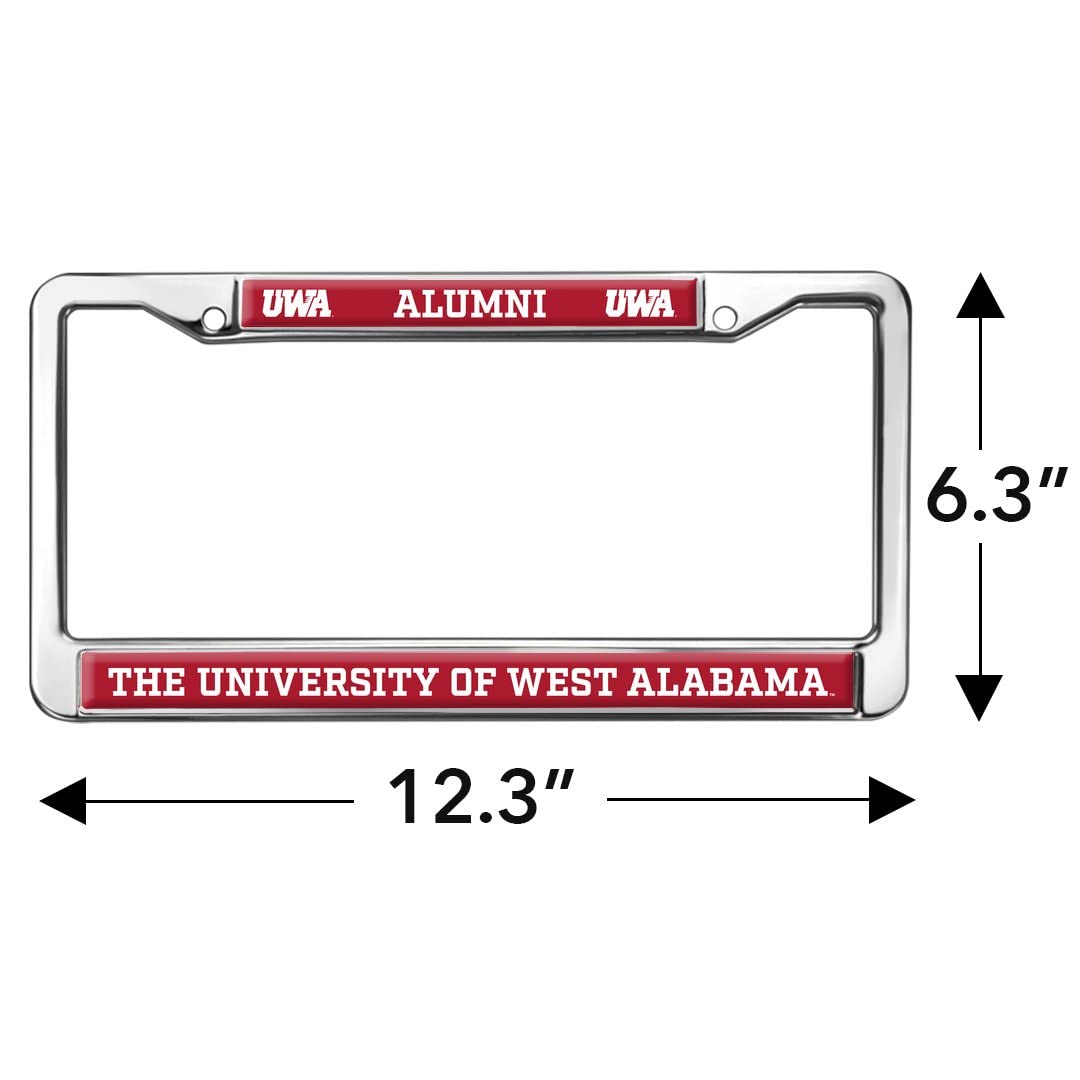 University of West Alabama Alumni Logo Full Size Standard License Plate Metal Frame