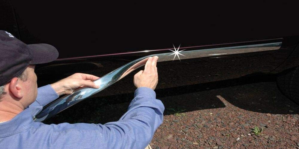Otoliman 40Mm (1.57Inc) X 15Metre (17Feetx3) Chrome Sticky Car Door Edge Scratch Guard Trim Molding Protector Cover U Shape Air