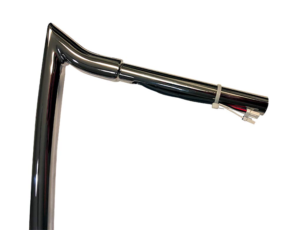 Pre Wired Dominator Industries 1 1/4 Inch Road Glide Meathook Ape Hanger Handlebars, 14 Inch Rise, Chrome For 2015-2022 Harley Road Glides