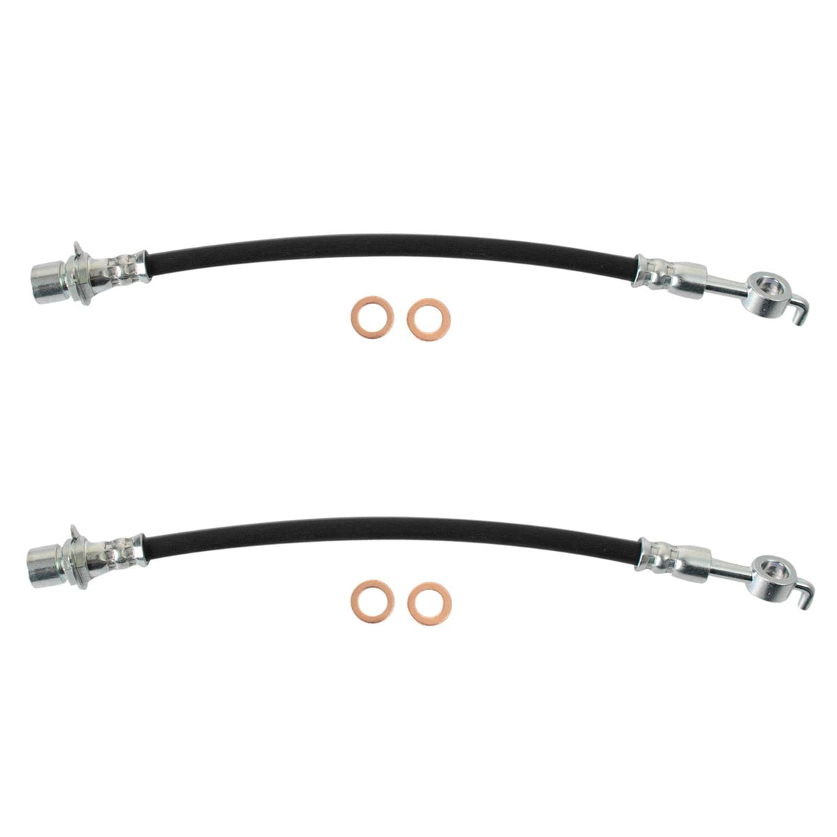 Trq Rear Brake Hose Set Compatible With 2009-2012 Ford Fusion Lincoln Mkz 2009-2011 Mercury Milan