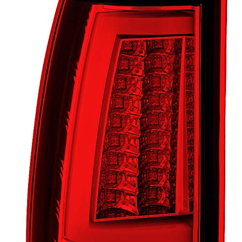 Akkon - For 2003-2006 Silverado 05-07 Silverado Hybrid Pickup Truck Red Clear V2 Led Tail Lights Brake Lamps Pair