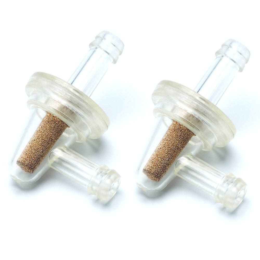 Inline Fuel Filter - APE RACING Universal Small 90 Degree Fuel Filters (Pack of 2) for 1/4 Fuel Line Gas Engine Motorcycle Bike 