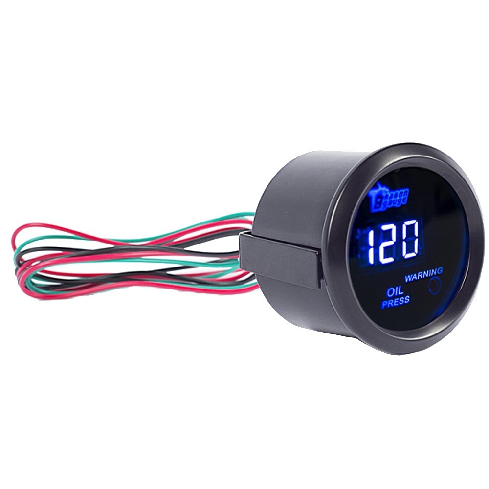 Esupport Car 2' 52Mm Digital Oil Press Pressure Gauge Blue Led