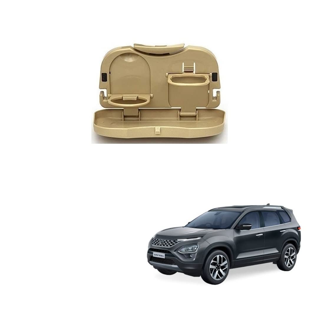 Stylish Foldable Compact Car Back Seat Tray for Food/Drinks/Cup/Bottle Holder Universal Pack of 1 Suitable for Tata Safari 2021
